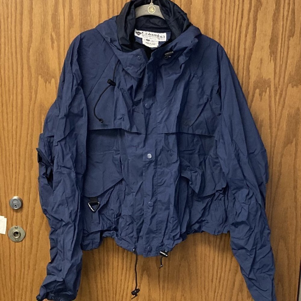 Columbia navy blue rain jacket